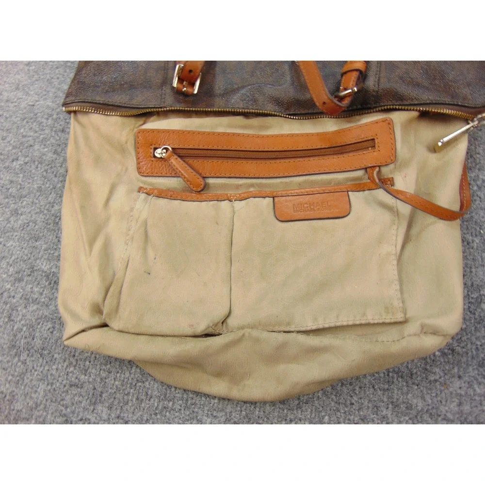 Michael Kors Jet Set Tote Brown Monogram Logo Shoulder Bag